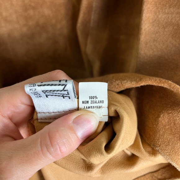 Vintage Camel Brown Suede Chic Maxi Skirt Elastic Waist Boho Casual Hippie S / M - Picture 2 of 13